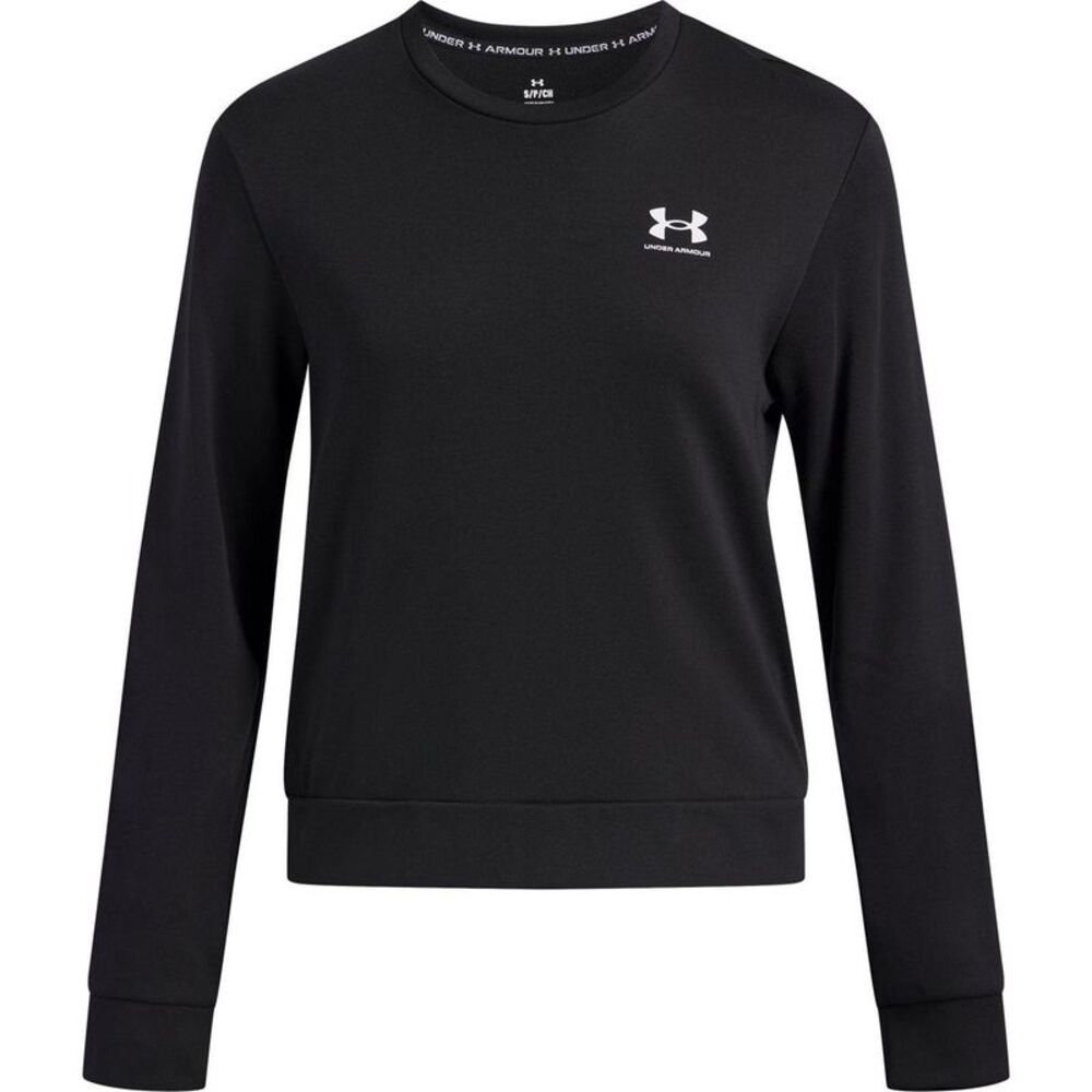 Under Armour Womens/Ladies Rival French Terry Crew Neck Sweatshirt / Black